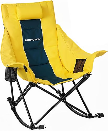 Mecedora de camping para adultos  Mecedora plegable portátil para patio, playa, césped y exteriores, tela Oxford 600D que soporta hasta 400 libras,