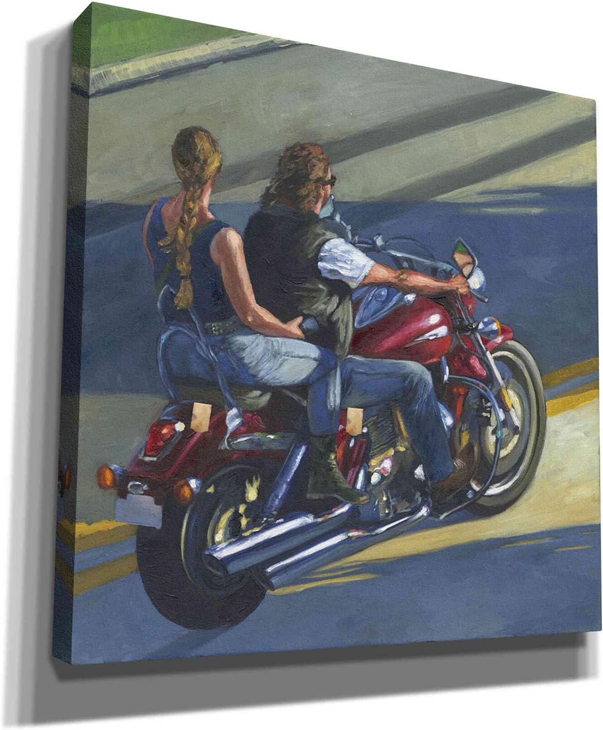 Epic Graffiti ' Bikers' by Bonnec Brothers Giclee Canvas Wall Art, 12" x 12", Grey