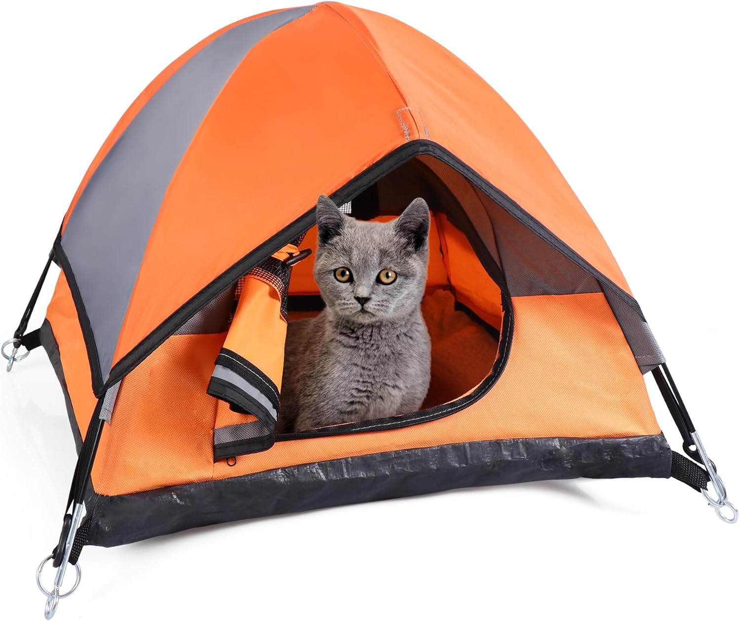 Cozy Cat Camping Tent & Bed for Indoor Cats & Small Dogs – Mini Orange Tent (21″x21″x14″) Cozy Cat Camping Tent & Bed for Indoor Cats & Small Dogs – Mini Orange Tent (21″x21″x14″)