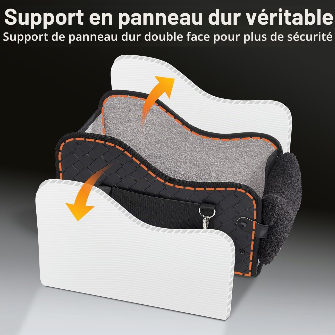 GGW Siège Auto 99% accoudoir Central Petits Chiens Fixation étanche Cuir Noir
