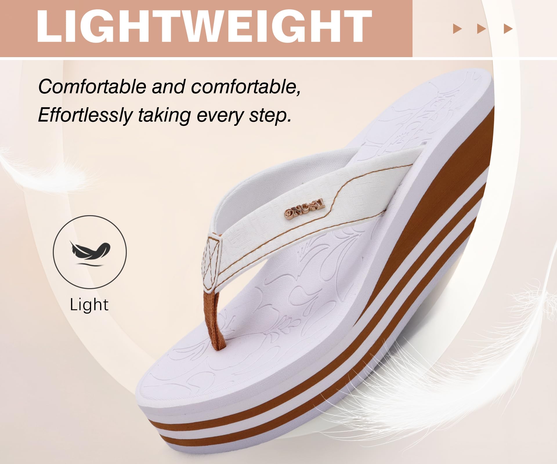 ONCAI Sandalias de Plataforma Mujer Chanclas con Tacón de Cuña Sandalias de Verano con Suela de Goma Cómoda para Caminar al Aire Libre
