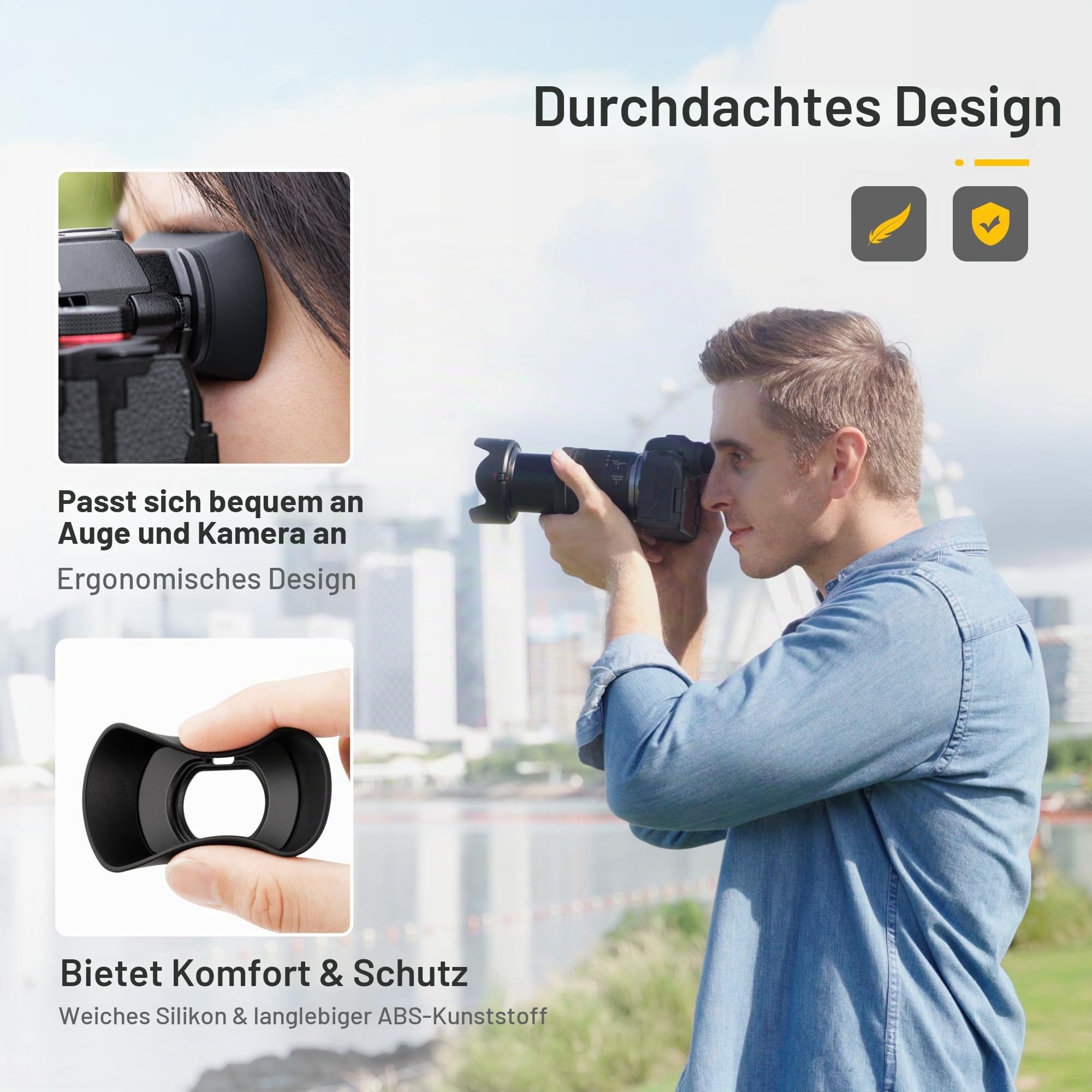 KIWIFOTOS Kamera erweiterte Augenmuschel Okular Kompatibel mit Panasonic Lumix S5 II S5IIX Kamera, Lumix DC-S5 II Sucher Protector Zubehör
