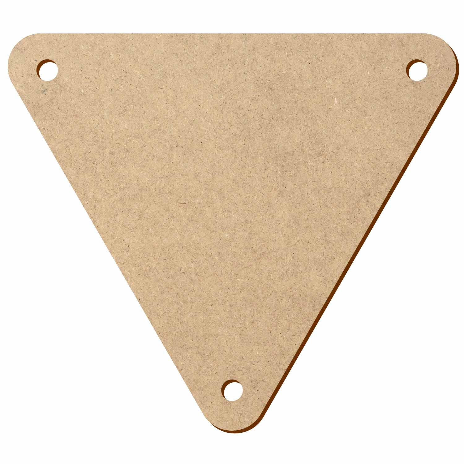 Triángulo de madera MDF con esquinas redondeadas y 3 agujeros, decoración artesanal, 5-50 cm, paquete con 100 unidades, ancho: 18 cm