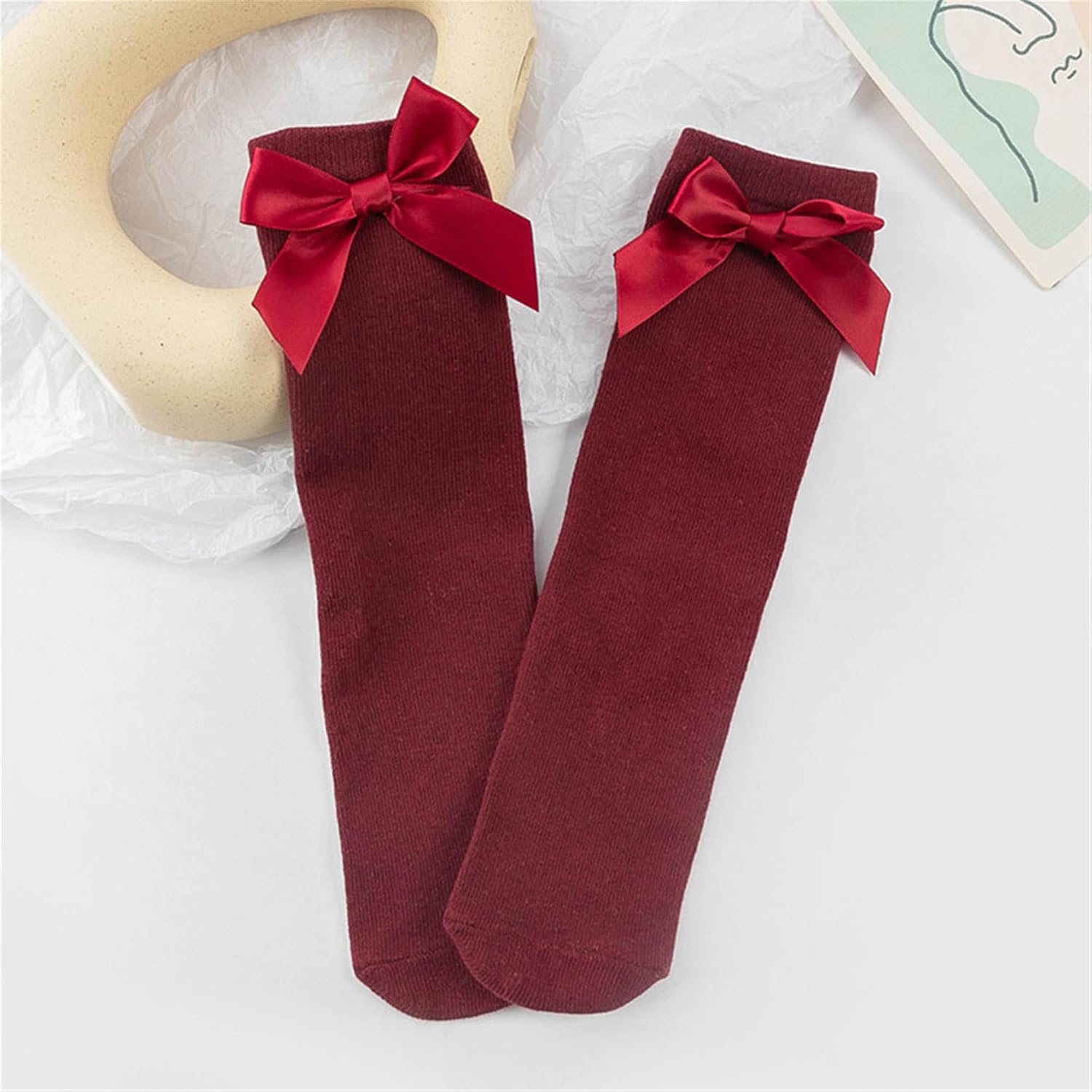 Baby Girls socks with bows,Toddler Big Bow Knee High Long Soft Kids Christmas Sock Spanish Style(WZ6)