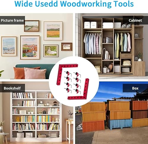 Miniatura 4 de Abrazaderas de 90 grados para carpintería, abrazaderas de esquina, paquete de 4 abrazaderas de ángulo recto de aleación de aluminio de 5.5 pulgadas,