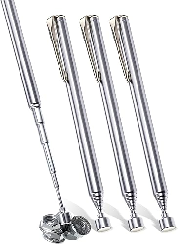 Miniatura 16 de Patelai 2 Piezas Herramientas Telescópicas de Recogida Magnética Agarradoras Herramientas de Alcance con Clip de Bolsillo 25 Pulgadas Imán