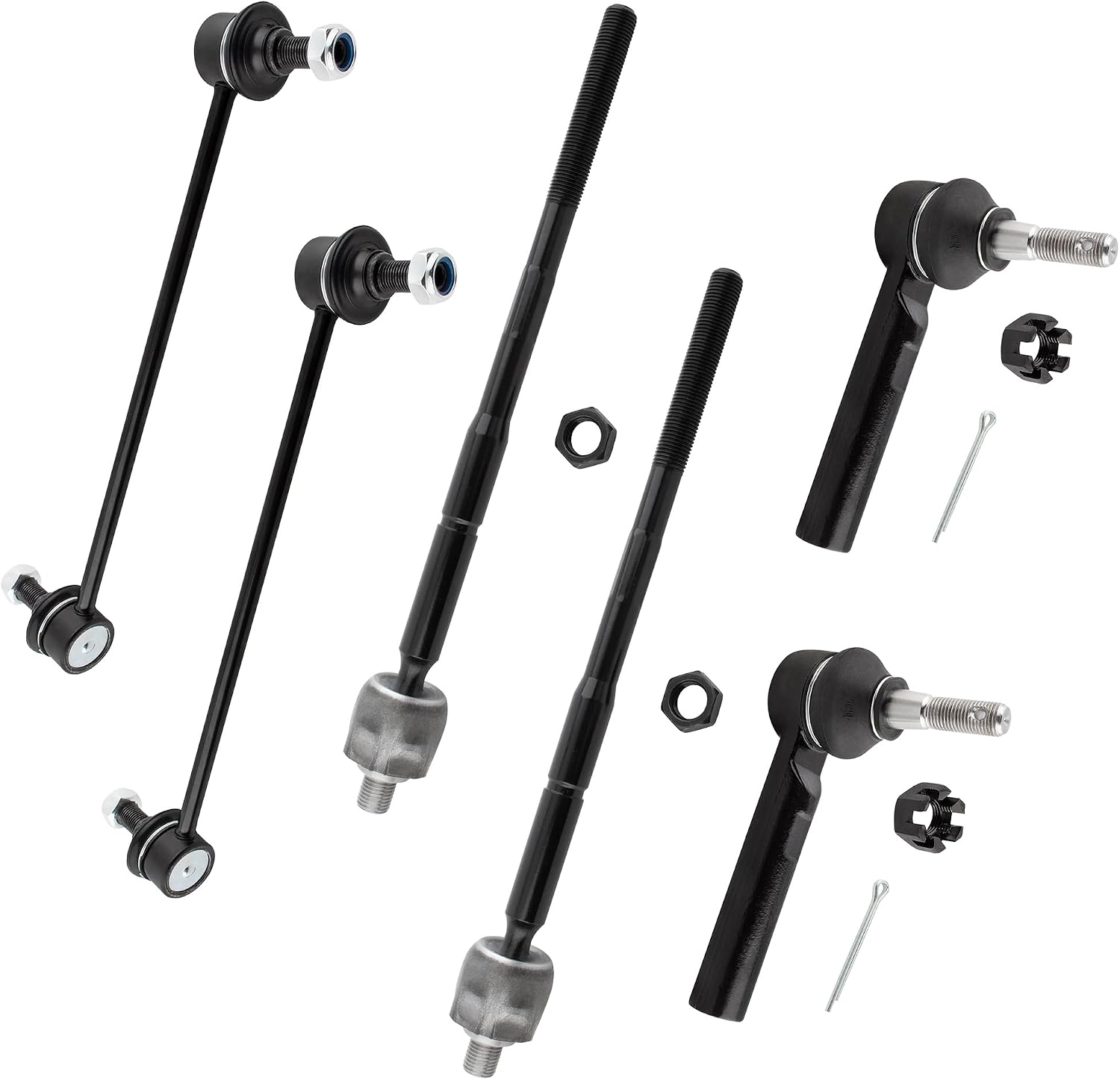 K750382 EV800611 ES800408 Front Stabilizer Sway Bar Links Inner & Outer Tie Rod Ends Left & Right for Dodge Journey 2009-2018, Pack of 6