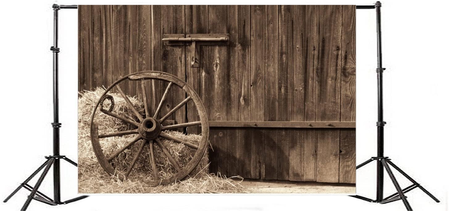 Renaiss 4.5x3m Western Cowboy Town Toile de Fond Vieux Far West Style Bar Photographie Fond Wagon Carriage Image Enfants Homme Adulte Portrait Tir Voyage Vacances Accessoires de Studio en Vinyle