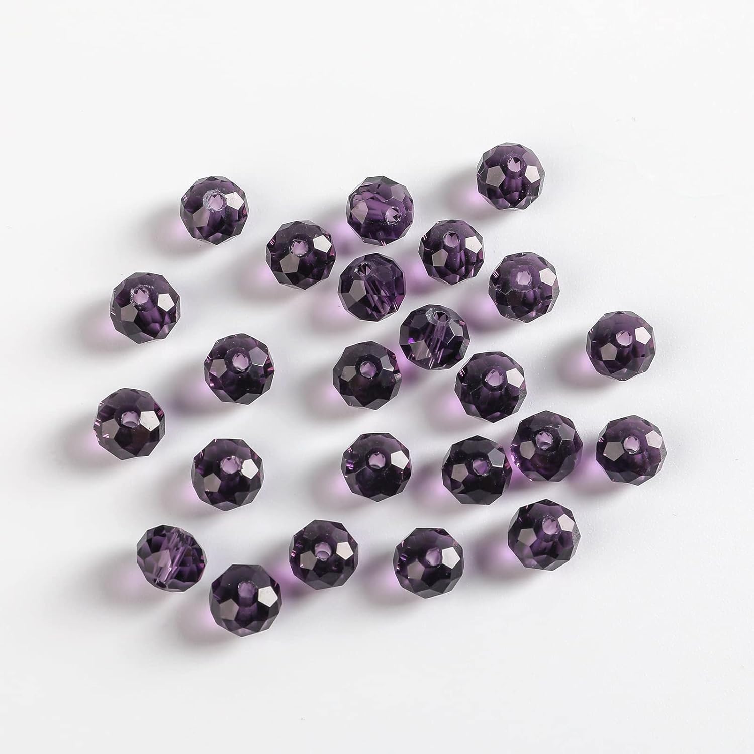 8mm Violets Rondelle Glass Beads for Jewelry Making 320pcs Faceted Briolette Shape Crystal Spacer Beads Assortments Supplies Accessories for Bracelet Necklace for Wholesale - Image 3