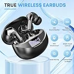 Wireless Earbuds, Bluetooth 5.4 Headphones HiFi Stereo 50H Playback LED Digital Display Ear Buds with ENC Noise Canceling Headset, IPX7 Waterproof Earphones for Running/Workout