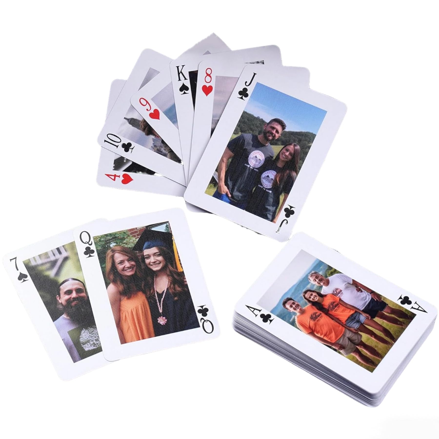Carte da Gioco Personalizzate con Custodia, Divertente Mazzo di Carte per Natale, 55 Foto Diverse, Regalo Felice, Carte di Compleanno per Lei, Regalo per Lui
