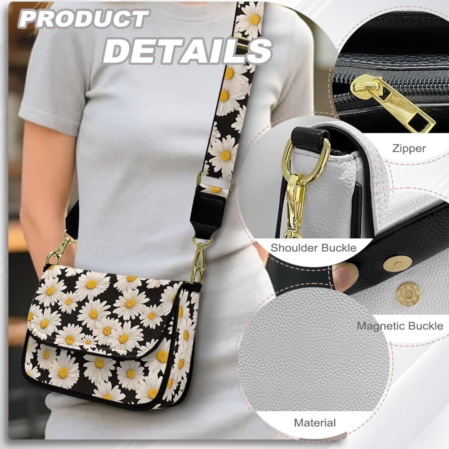 Shoulder Bag Small Fashion Leather Crossbody Handbag Women Tropical Cruise Purse Wallet Satchel Bag Clutch Purse