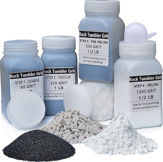 4 LBS Refill Rock Tumbler Grit Media 5 In 1 Kit, Rock