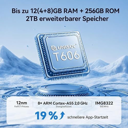 NexiPosket Téléphone Portable Pas Cher 12Go+256Go/TF 2To, Smartphone Android 4G Double SIM, Écran 6,56'' HD+ 90Hz, Batterie 5000mAh, Caméra AI 13MP+8MP, Face ID/OTG/GPS, Garantie 3 Ans - Bleu - 4