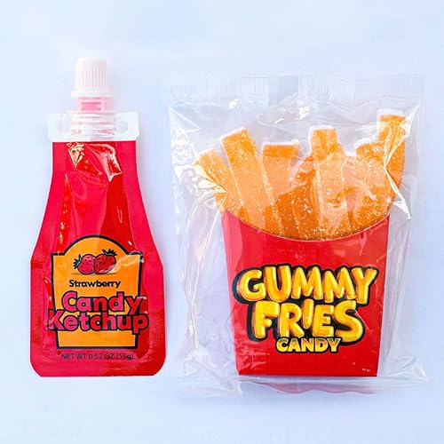 Miniatura 3 de Gummy Candy - Paquetes de salsa de tomate con caramelo de fresa (paquete de 6)  Divertido regalo para niños y adultos, gomitas de Halloween,