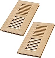 Vista 22 de Registro de piso de madera de roble rojo, montaje empotrado con marco, 4 x 10 pulgadas con amortiguador, sin terminar