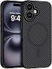 BENTOBEN Carbon Fiber iPhone 16 Case with MagSafe, Slim Smooth Shockproof Protective Case for iPhone 16 6.1, Black
