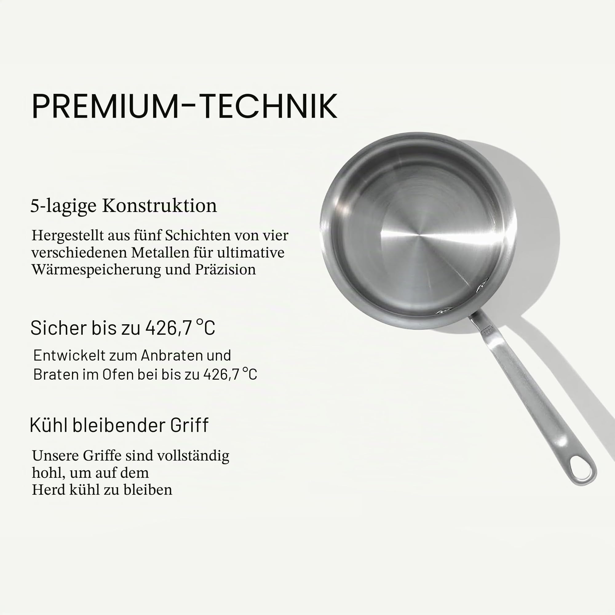 Made In Cookware – 3/4 Quart Edelstahl-Butterwärmer – 5-lagige Edelstahlverkleidung – Professionelles Kochgeschirr – Hergestellt in Italien – Induktionskompatibel