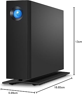 LACIE D2 Professional 10TB External Hard Drive - Thunderbolt 3 USB-C 3.0, 7200 RPM Enterprise Class Drives for Mac and PC Desktop, STHA10000800, 3.5, Black