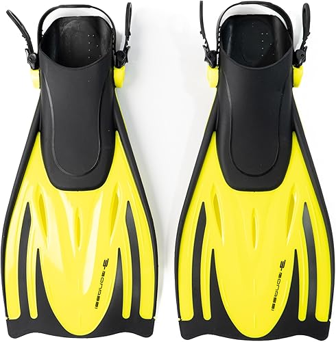 Bonassi Aletas de tiburón para adultos, aletas cortas ajustables para esnórquel y natación