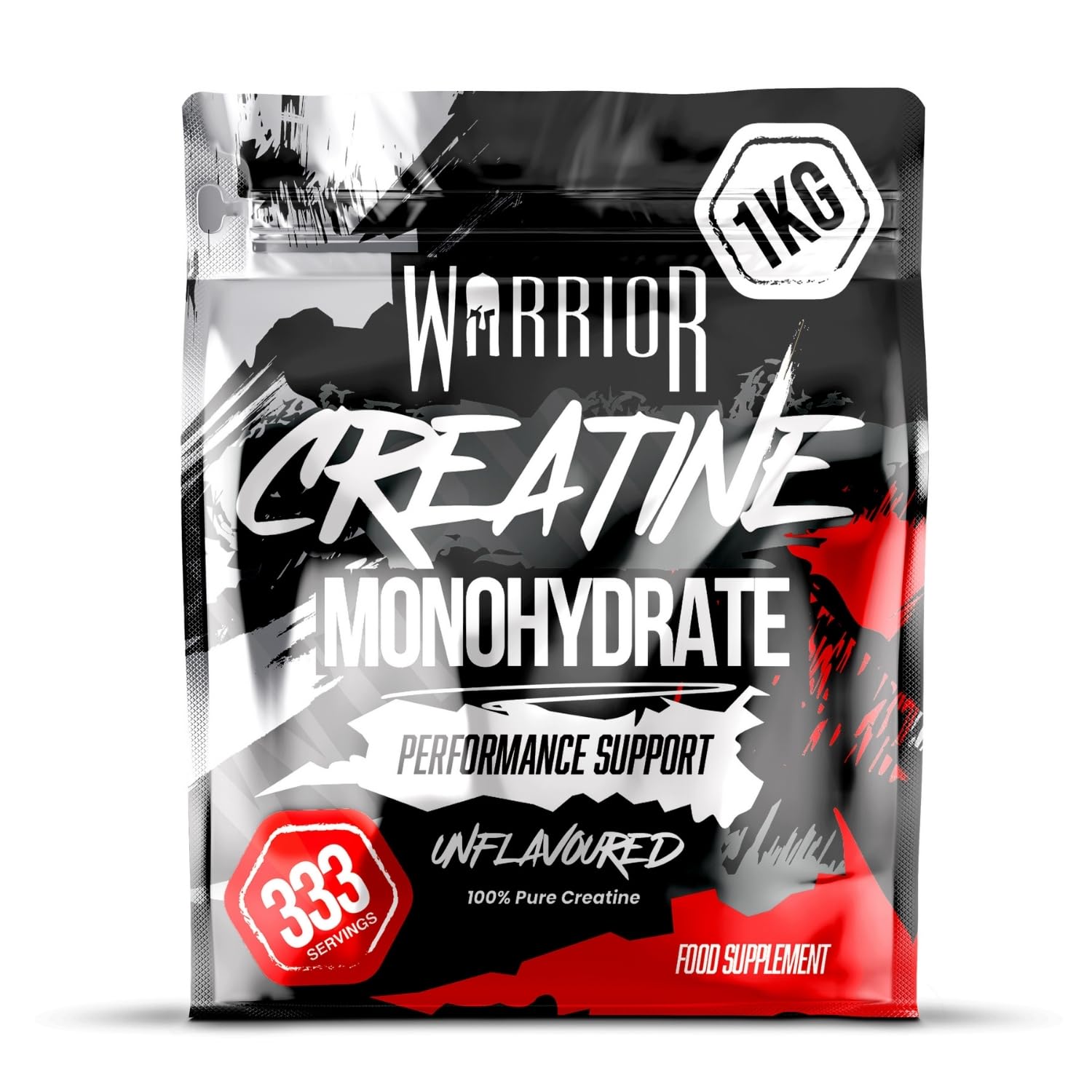 Warrior Creatine Monohydrate Powder 1kg Pure Micronised (333 Servings)