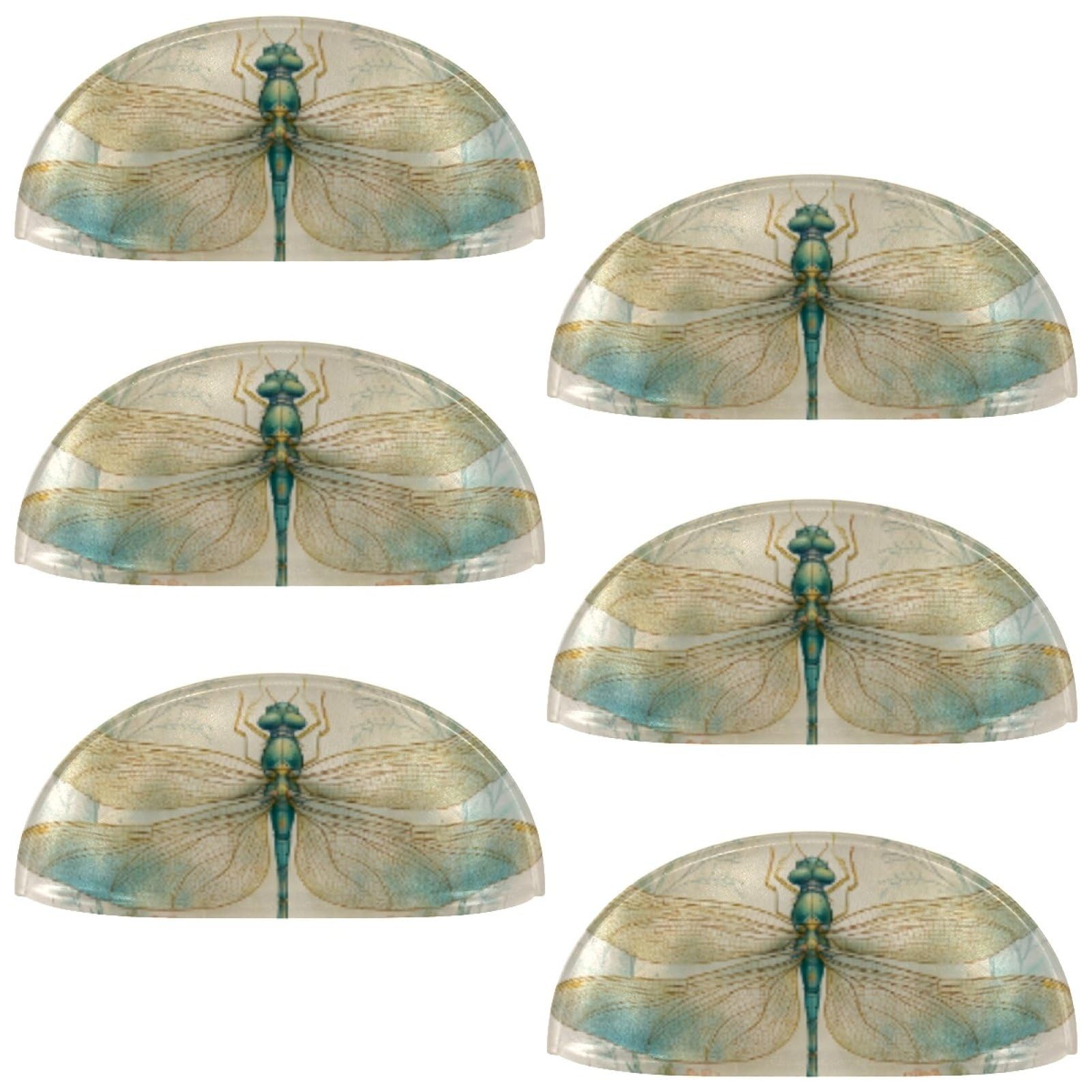 Etoenbrc Multicolored 2 6 Pcs 3.4 Inch Pbt Cup Cabinet Pulls Dragonfly Fancy Drawer Handles, Kitchen Hardware Pulls For Cupboard,Wardrobe,Dresser Drawer