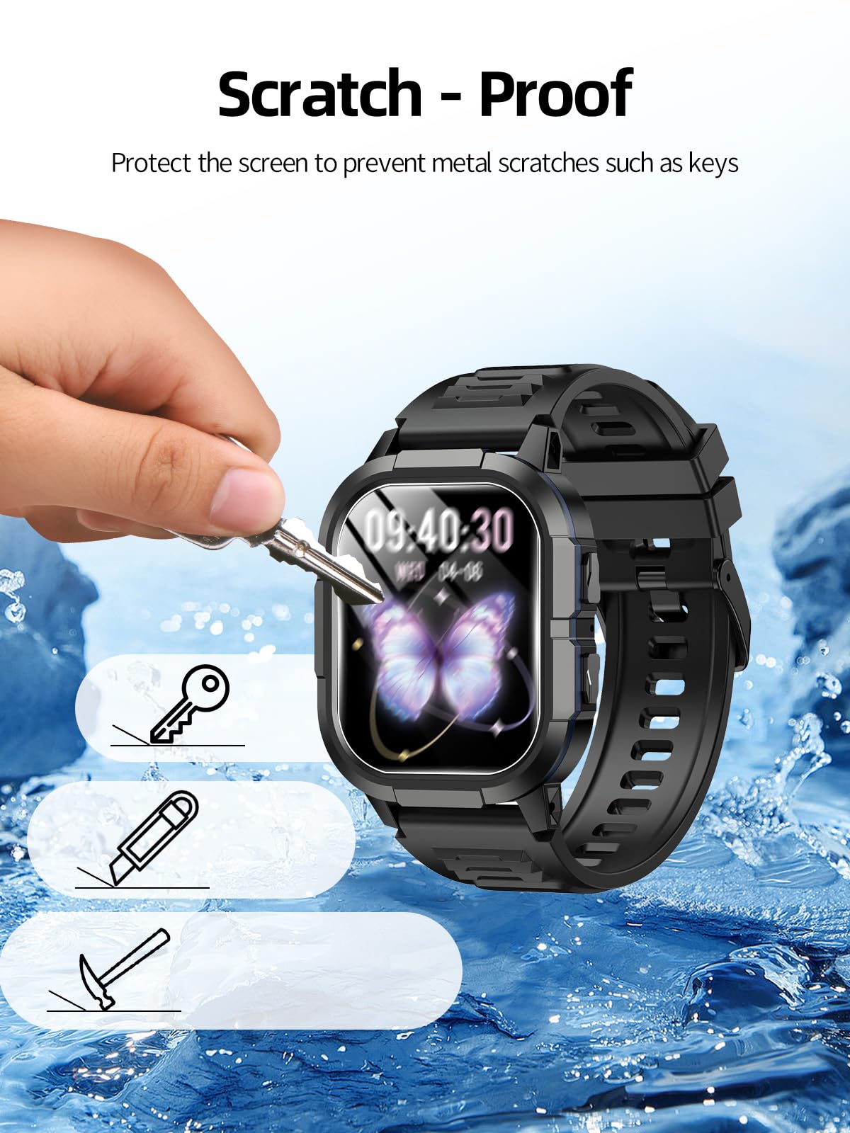 BOVUGAC Pellicola protettiva per smart watch HOXLRSA P110/TAEPOK P110 da 2,06 pollici, in TPU trasparente, compatibile con smartwatch P110, antigraffio, ultra sottile, confezione da 6