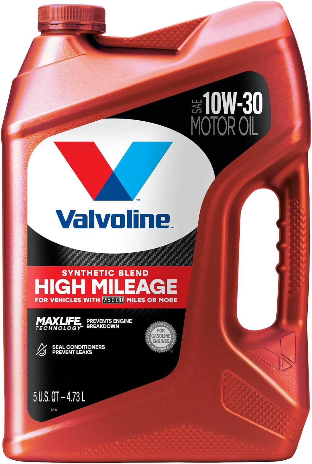 Valvoline High Mileage MaxLife Technology 10W-30 Syntetisk blanding Motorolie 5 quart