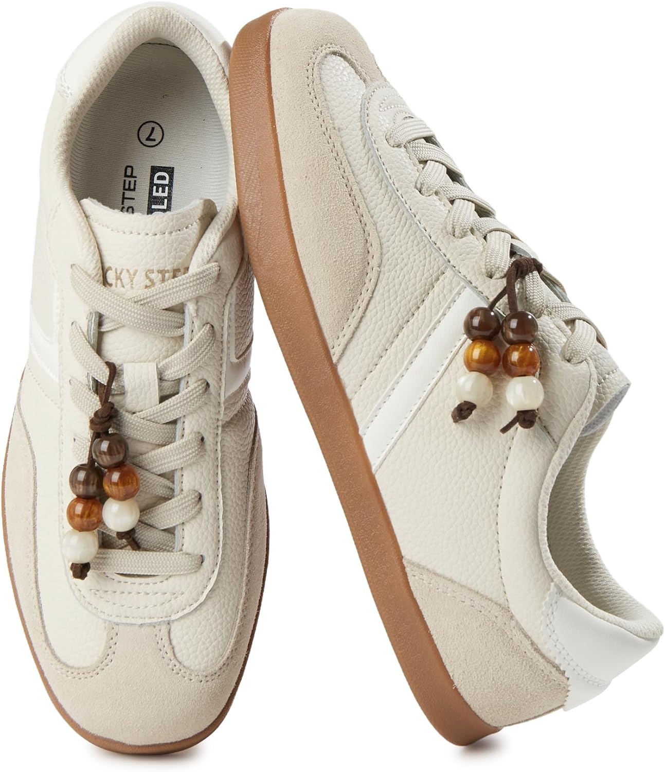 LUCKY STEP Women's Fashion Retro Sneakers Casual Trendy Walking Shoes Non Slip Comfortable Classic Running Sneaker