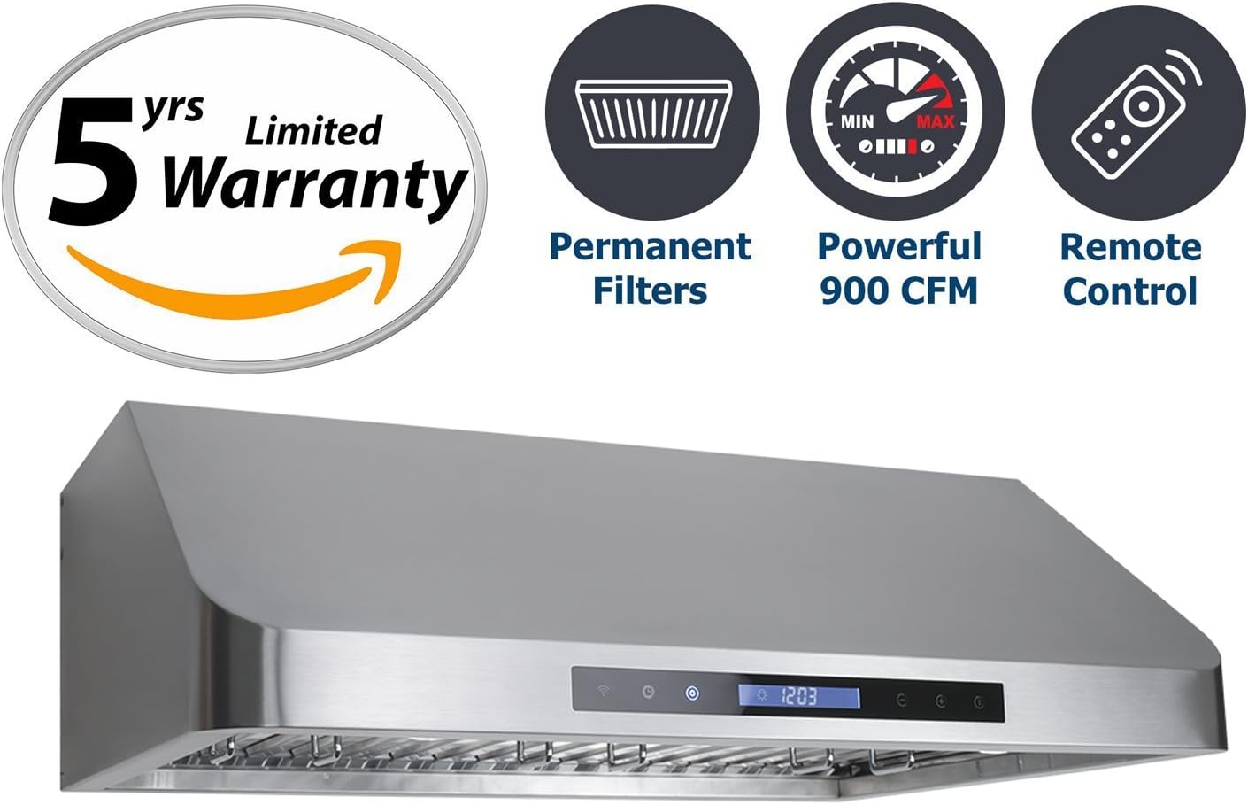 Cosmo 900 CFM Pro Style 36 in. Under Range Hood in