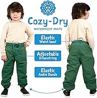 Vista 3 de JAN & JUL Pantalones de lluvia y nieve impermeables para niños, forrados con forro polar