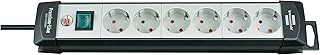 Brennenstuhl Premium-Line, Steckdosenleiste 6-Fach (Steckerleiste mit Schalter und 5m Kabel - 45° Anordnung der Steckdose...