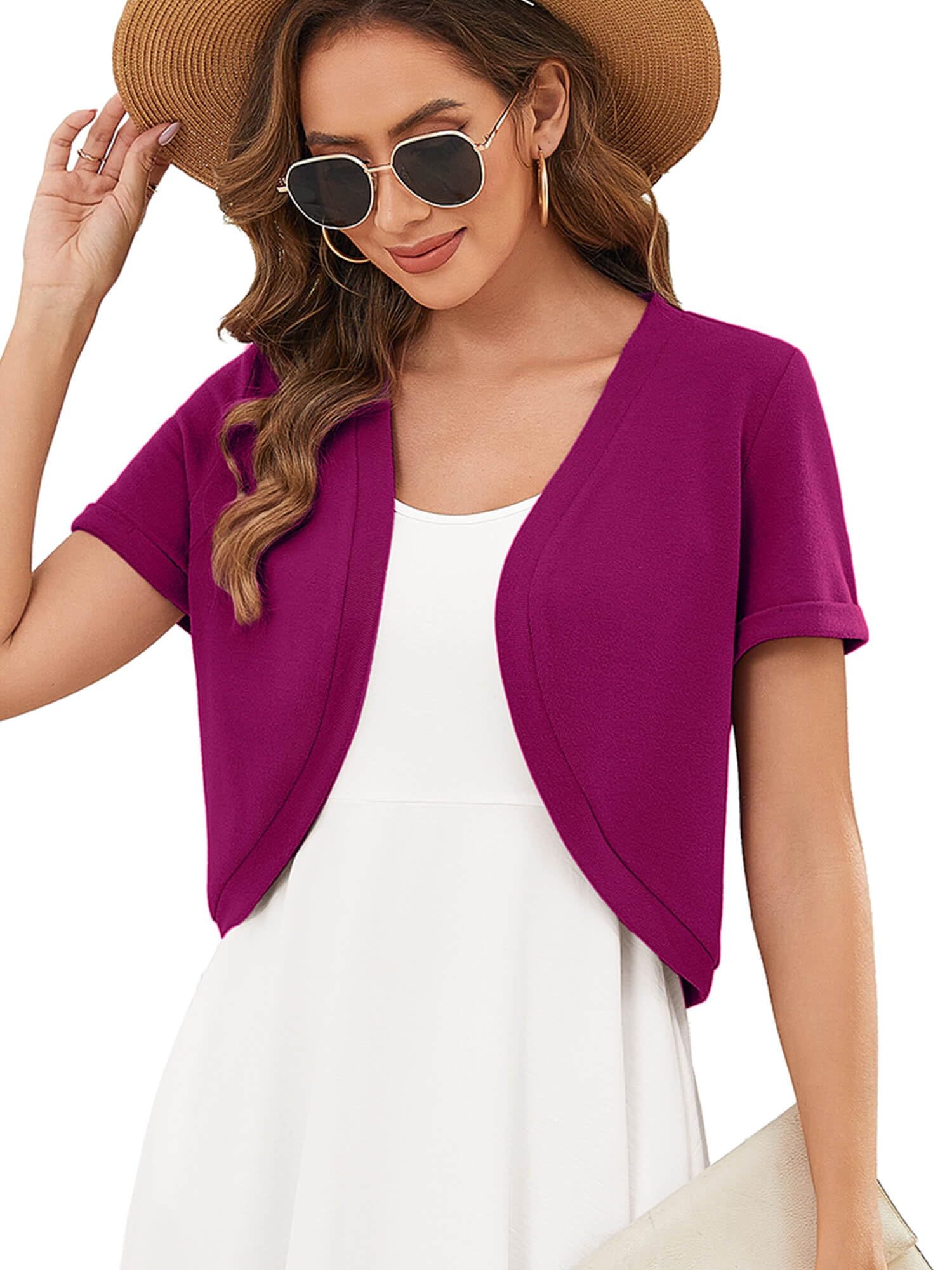 Heymoments Women's Short Sleeve Shrugs Summer Cardigan for Dress