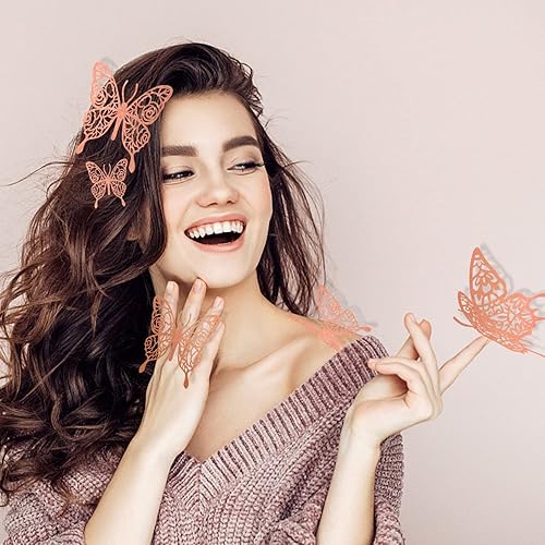 Miniatura 10 de Calcomanías de mariposa moradas 48 unidades 4 estilos 3 tamaños decoraciones de mariposa de mariposa decoraciones de pastel de fiesta de mariposa