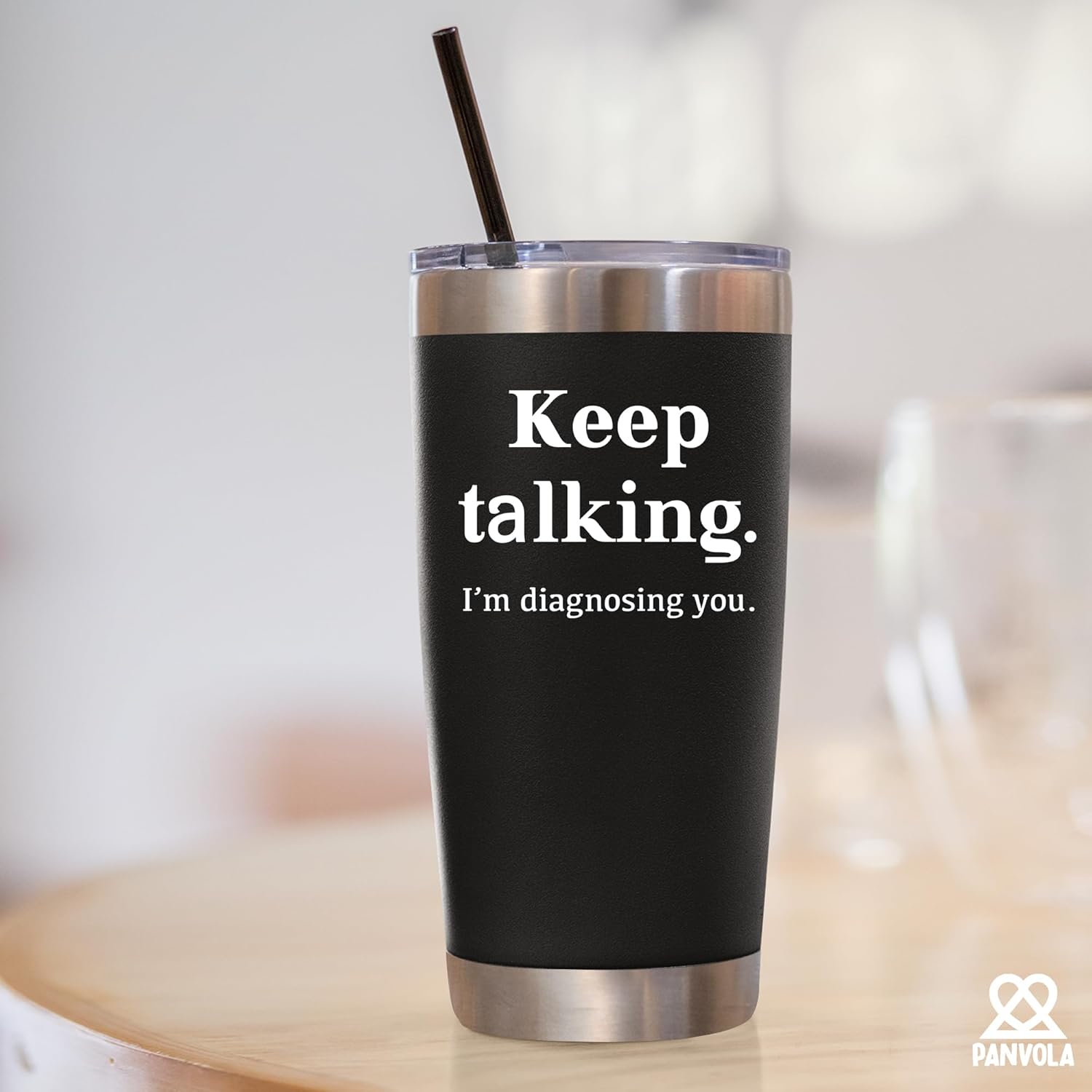 Keep Talking I'm Diagnosing You Counsellor Vacuum Insulated Tumbler Psychologist Gifts Psychology Doctor Therapist Psychiatrist Funny Travel Mug with Straw and Removable Lid (20 oz) - Image 7