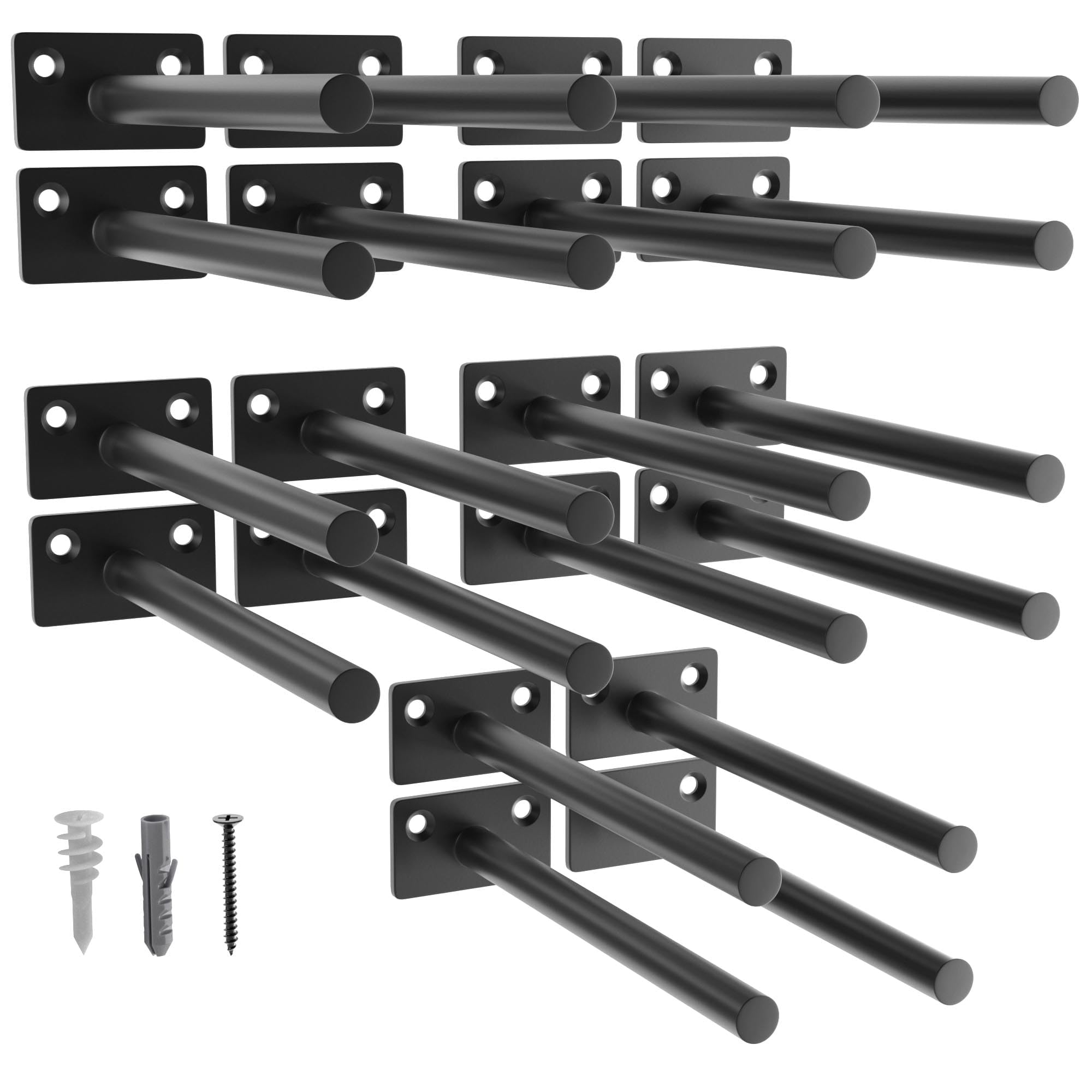 LEOPO Black 20 Pack-5 inch Floating Shelf Brackets, Hidden Brackets for Floating Wood Shelves,Fit for Kitchen,Living Room,Bedroom,Study Room