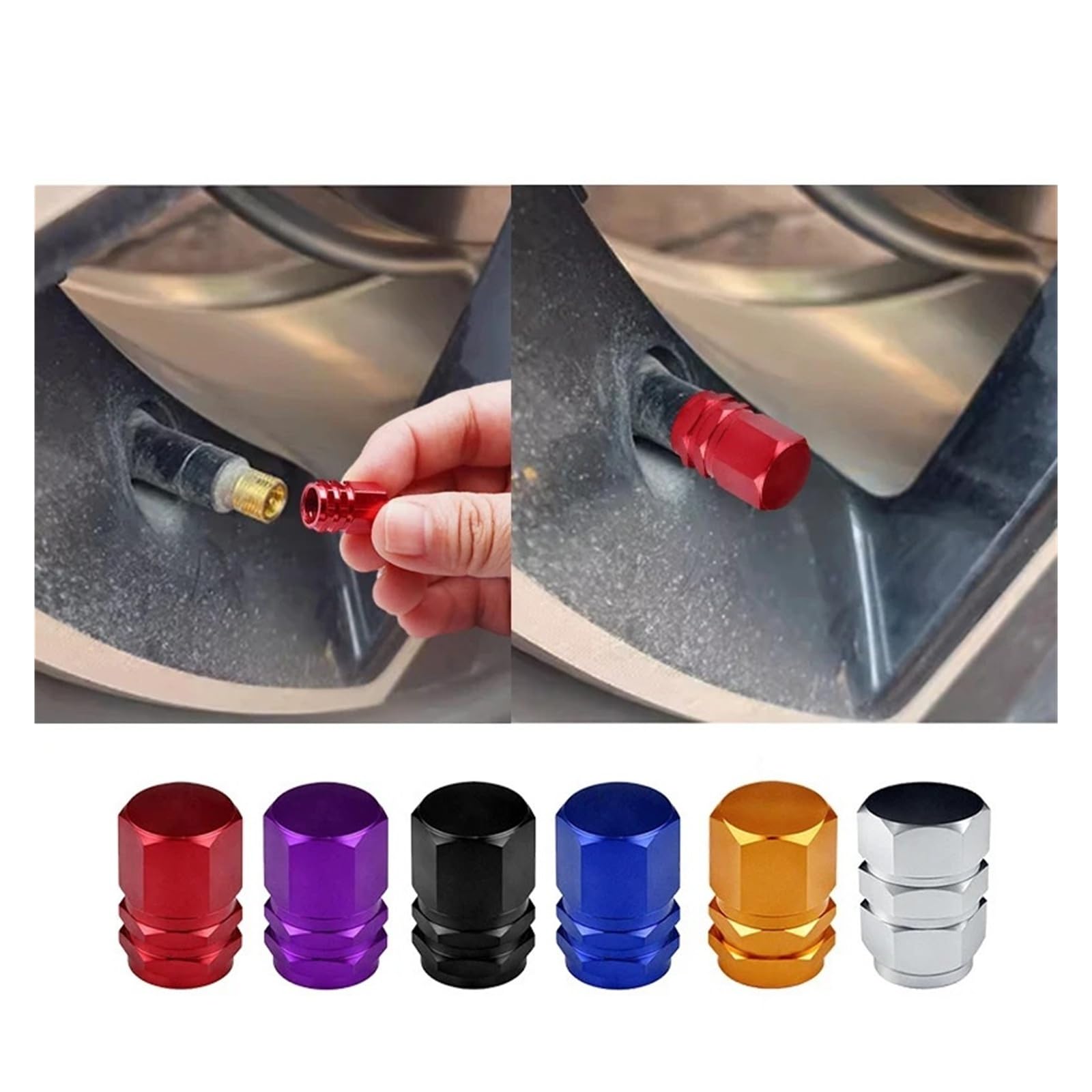 Aluminiowe nasadki zaworowe odporne na kurz do motocykli samochodowych (szare)