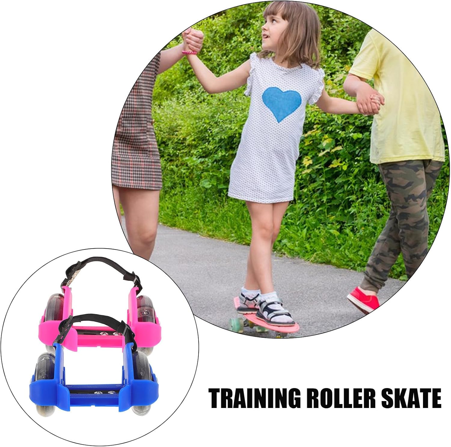 Luxshiny 2 pairs Adjustable Light-up Roller Skates for PVC Outdoor Skating Shoes with Glowing Wheels Breathable Sport Skate Shoe for Boys and Safety and Comfort