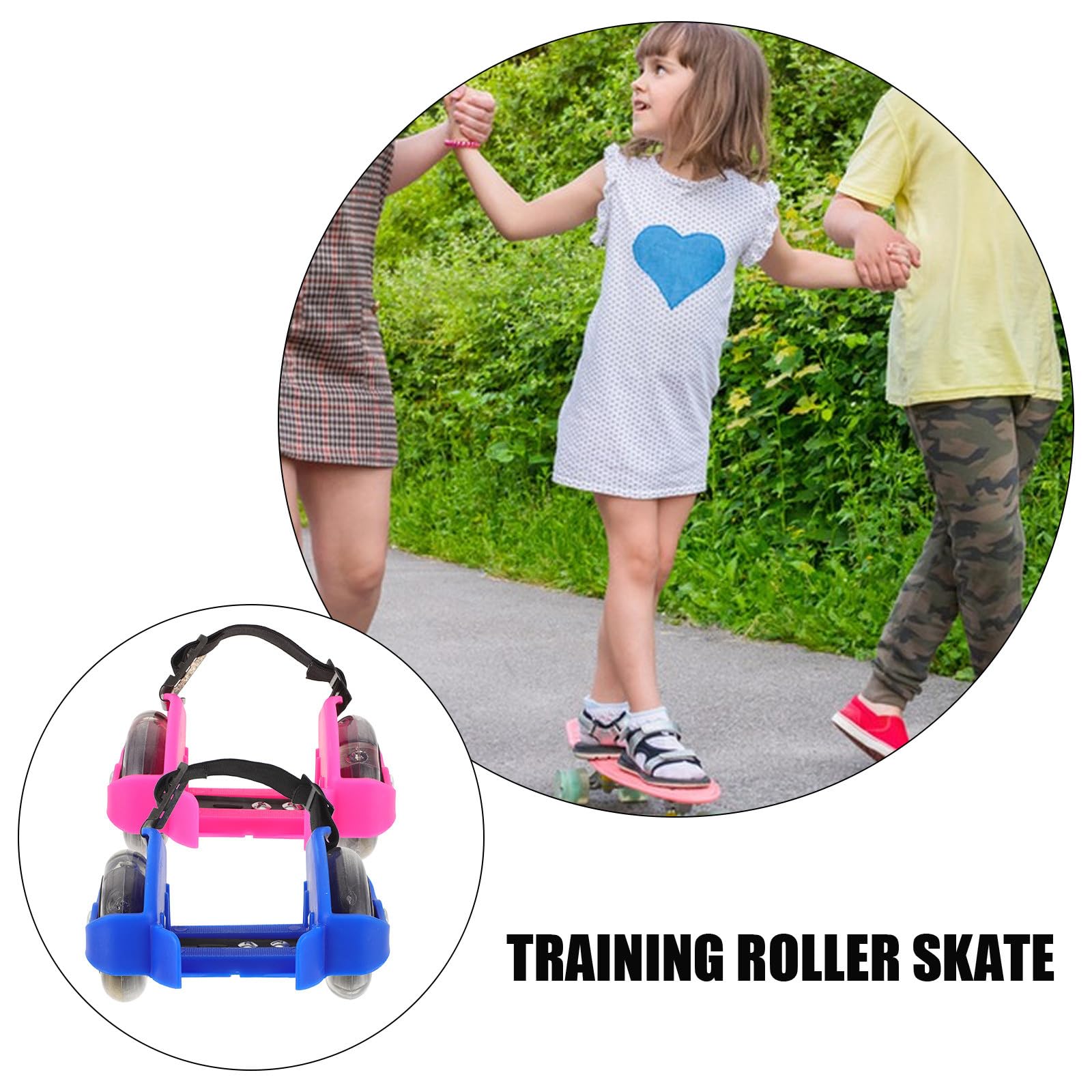Scarpa da Pattinaggio Regolabile in Pvc, 2 Paia, Ragazzo Ragazza | Scarpa da Skate da Allenamento, Scarpa da Skate per Principianti, Scarpe Roller Bambina, Back To School Party