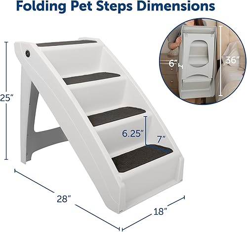 Miniatura 6 de PetSafe CozyUp Folding Dog Stairs - Pet Steps for IndoorOutdoor at Home or Travel - Dog Steps for High Beds - Built-in Safety Features Includes