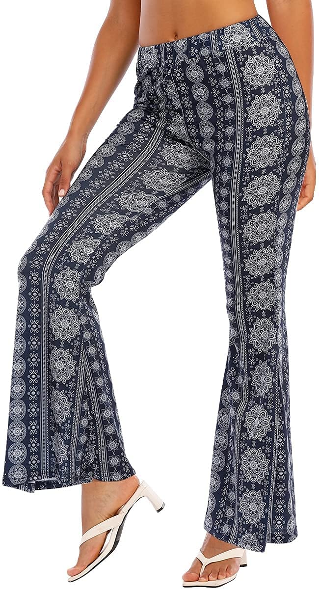 2022 Autumn Winter Womens Printed Flared Trousers Stretch Pants Womens High Stretch Cargo Trousers