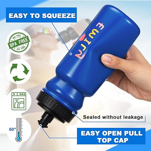 Miniatura 3 de Suclain Paquete de 7 botellas de agua con botellas de 20 onzas y calcomanías, botella de agua deportiva de boca ancha, botellas de equipo con tapa