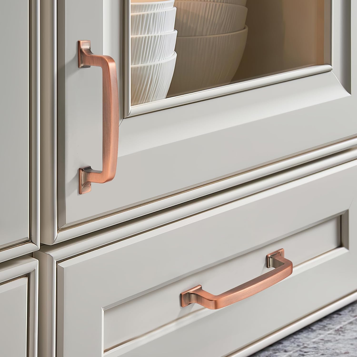 KHTUMEWARE-80266 Brushed Antique Copper Appliance Pulls CTC 18 in (457 mm) in Brushed Antique Copper — KHTUMEWARE
