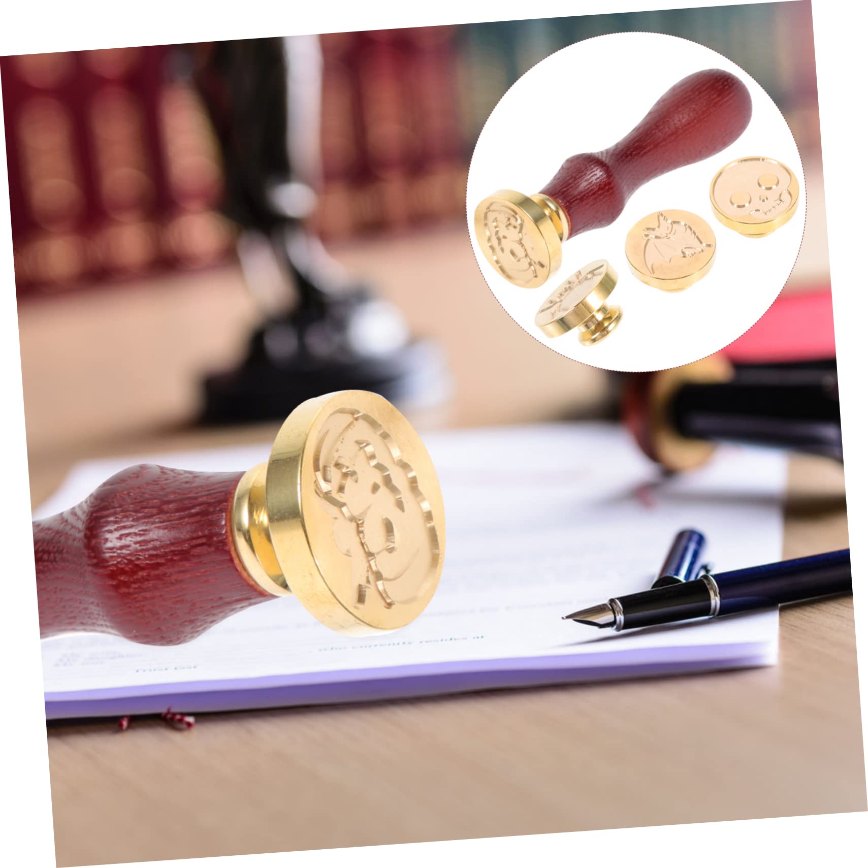 Lurrose 4sätze Halloween Wachs Siegel Stempel Mit Verschiedenen Designs Holzgriff Für Diy Karten Und Einladungen Kreative Bastelaktivitäten Und Dekorationen