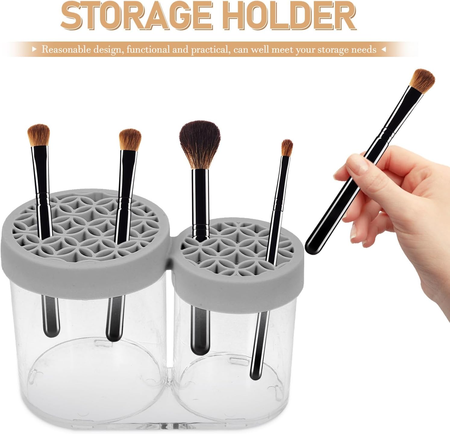 SUPVOX Xmas Makeup Brush Holder Desktop Organizer Large Capacity for Vanity image 3