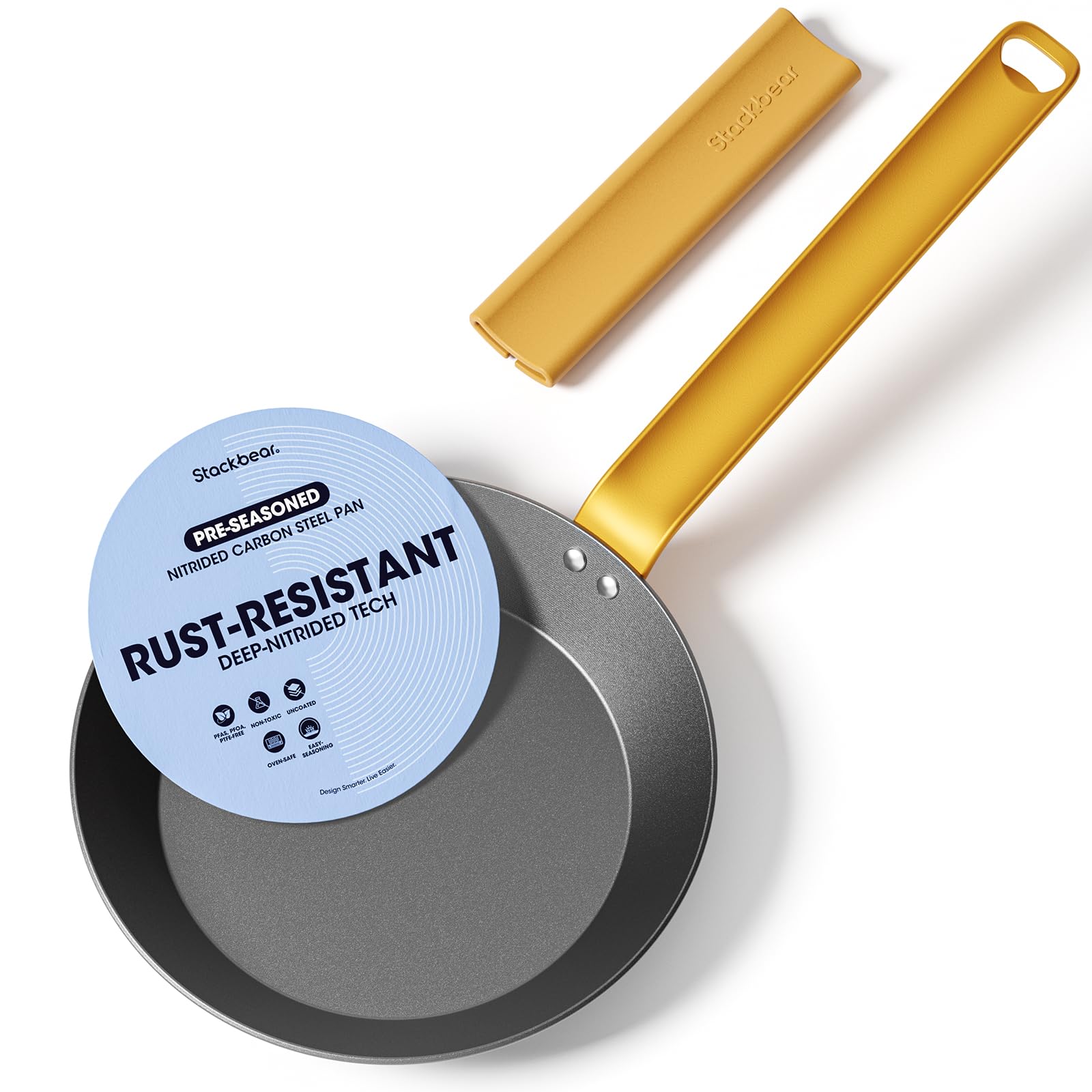 8 Inch Pre-Seasoned Carbon Steel Skillet Small Pan