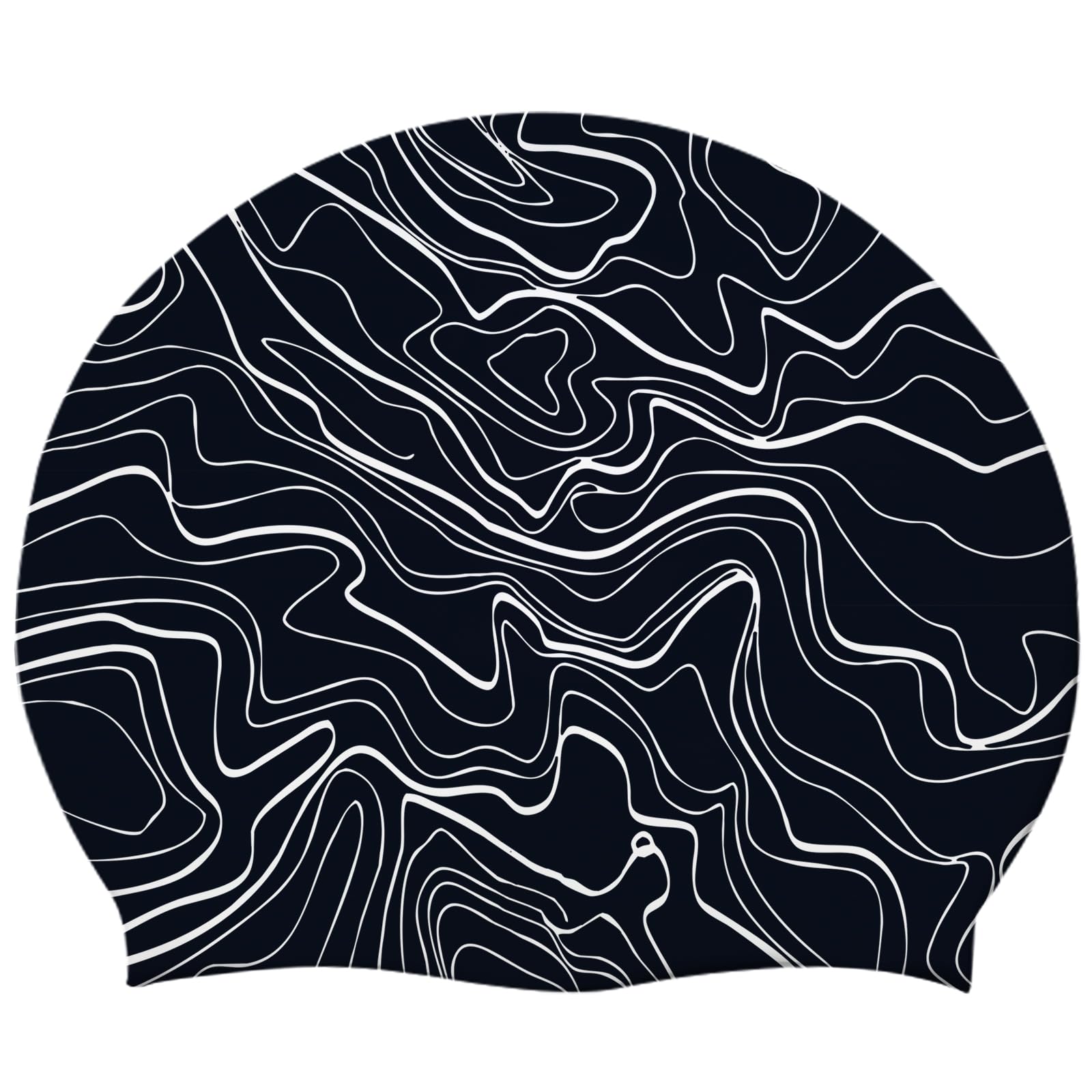Silicone Swim Cap, Shuiqiuqian Colorful and Comfortable Swimming Cap for Women & Men, Waterproof for Training Pool & Beach, Assorted Colors Available (Contour)