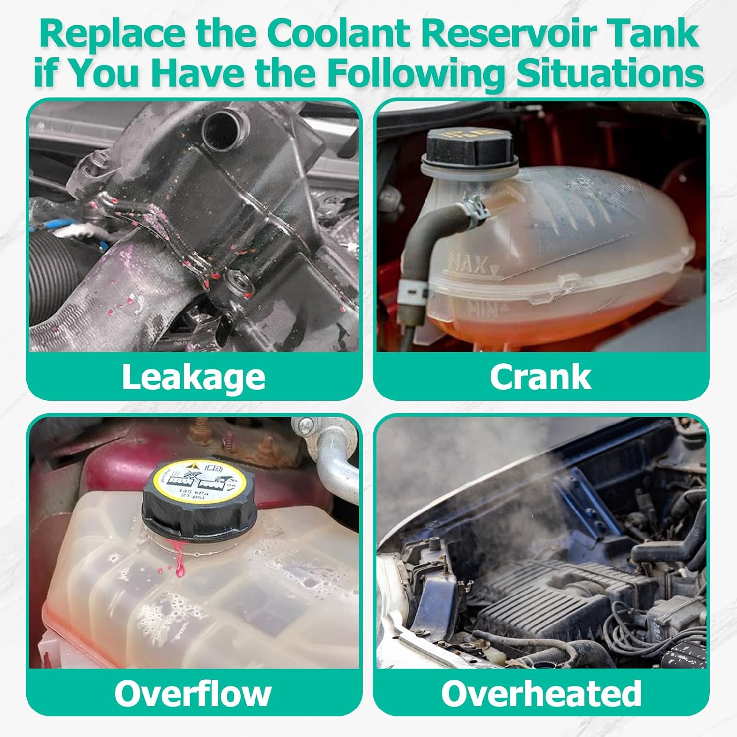 22870828 Engine Coolant Reservoir Tank with Cap Compatible with Silverado 1500 Sierra 1500 Suburban Tahoe Yukon Escalade 2007-2013 Coolant Overflow Tank Replace 603-054