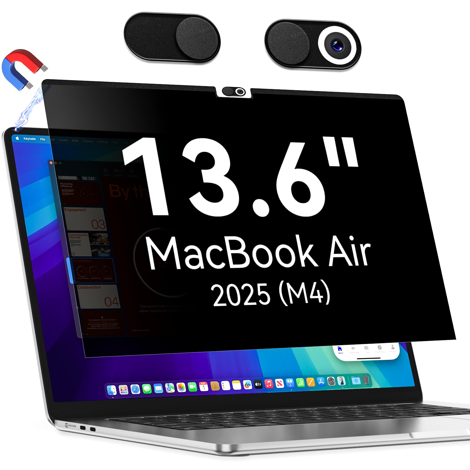 Amazon | MacBook Air 13.6(2025/2026,M4/M5)対応 覗き見防止