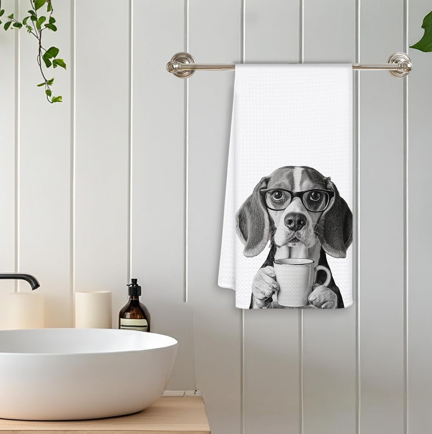 Funny Coffee Beagle Kitchen Towels, Beagle Gifts for Women Men Dish Tea Towel for Kitchen Coffee Bar Station Decor, Dog Lovers Mom Gifts Hand Towels, 16x24 Inch - Image 5